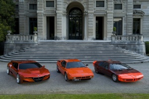 The M1 Hommage concept (left) with the original production M1 (middle) and the original M1 concept (right).